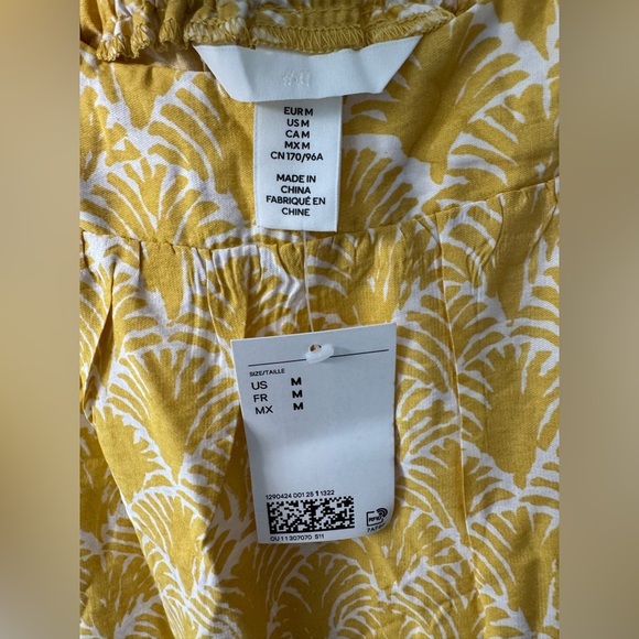H&M TIE-STRAP MAXI DRESS Yellow/White pattern - Picture 8 of 14